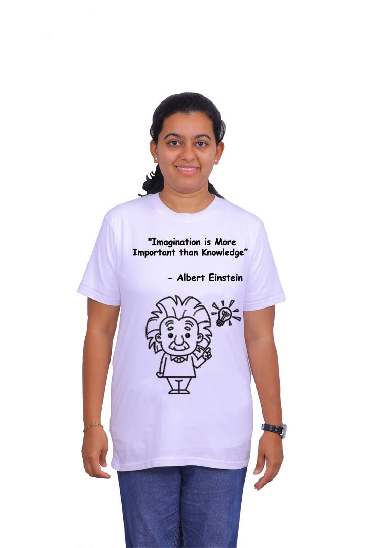 Imagination is more important than knowledge Brainy Being Apparels White 12 - 18 months