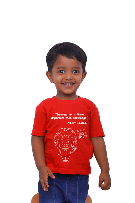 Imagination is more important than knowledge Brainy Being Apparels Red 12 - 18 months
