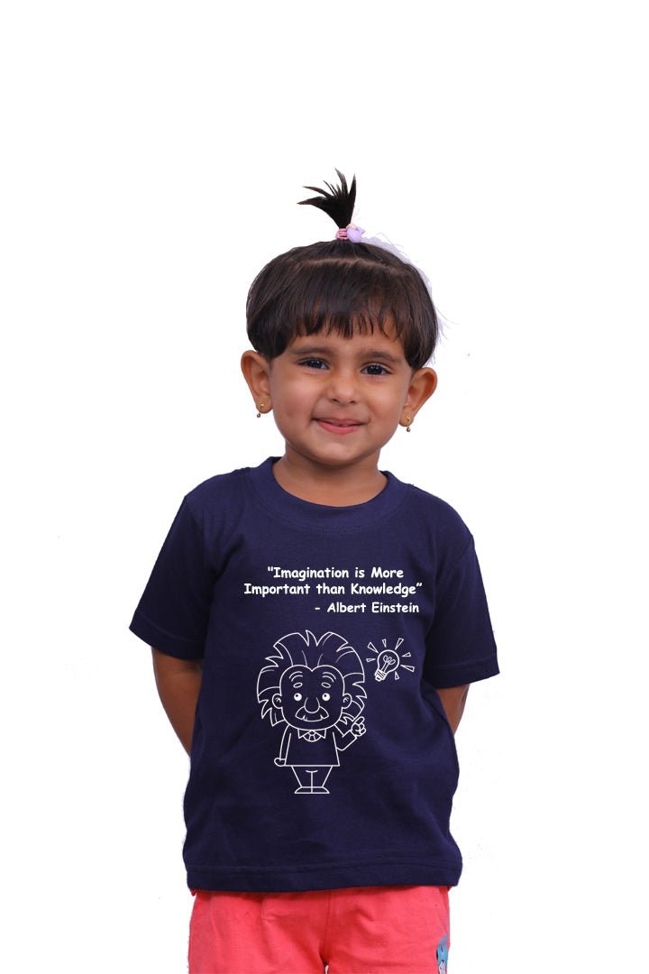 Imagination is more important than knowledge Brainy Being Apparels Navy 12 - 18 months
