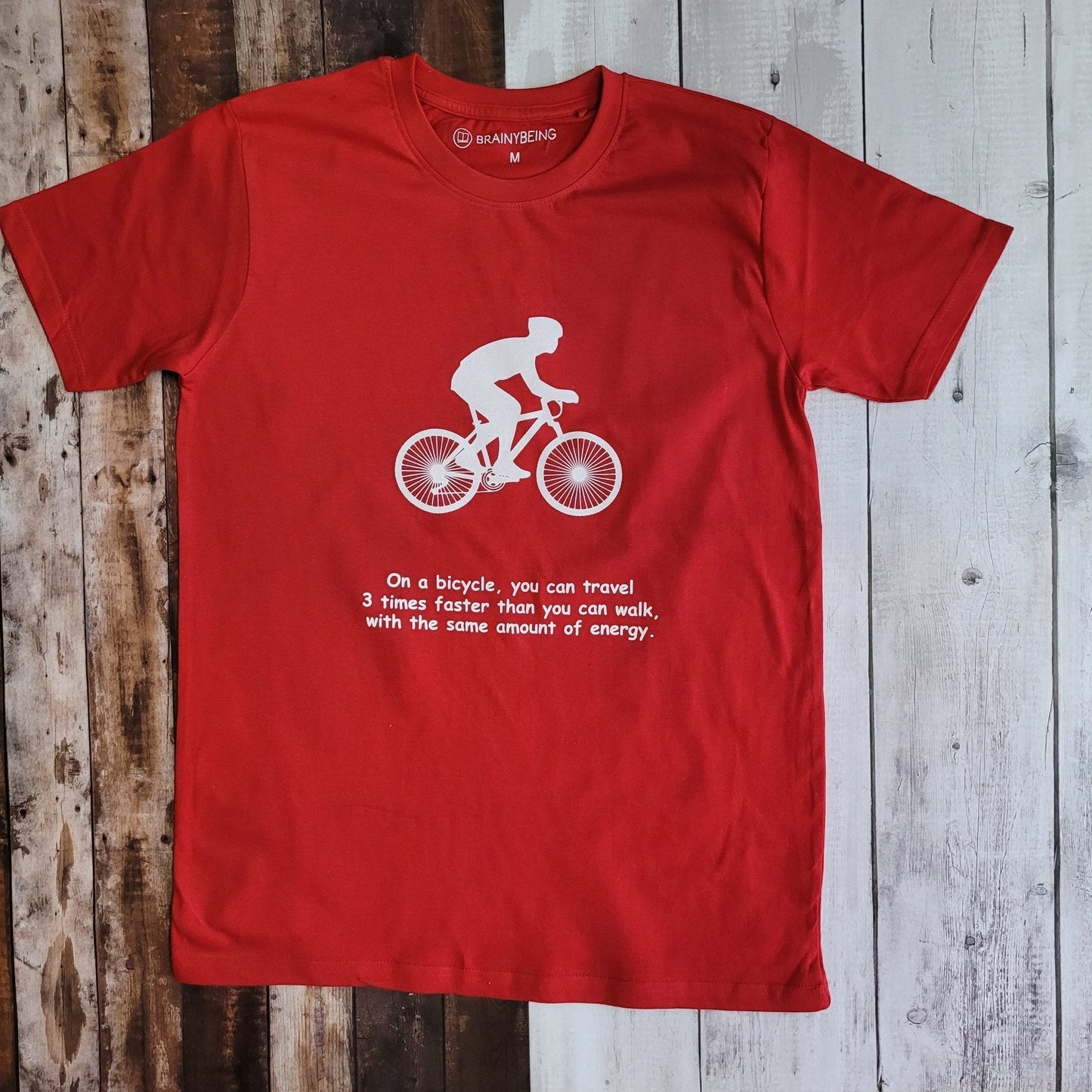 You Can Travel 3x Faster Than You Walk With Same Energy / Round Neck Half Sleeve Regular Fit TShirt Brainy Being Apparels 18 - 24 M White