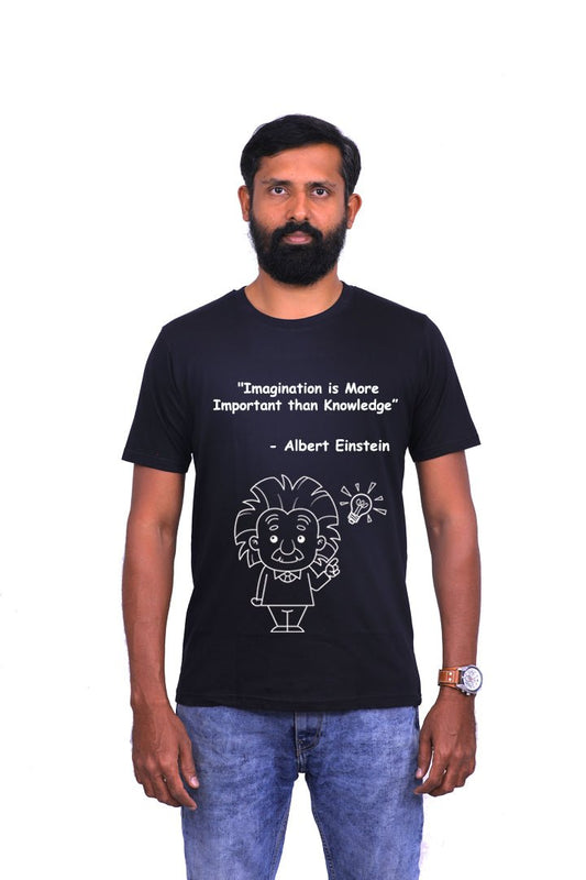 Imagination is more important than knowledge Brainy Being Apparels Black 12 - 18 months
