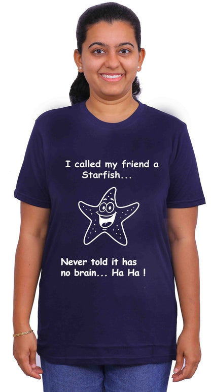 Starfish Science Tee - Fun Facts Galore! Brainy Being Apparels Navy 12 - 18 months