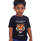 How far tiger's roar can be heard?/ Round Neck Half Sleeve Regular Fit TShirt Brainy Being Apparels 12-18 M Black