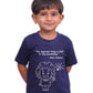 Not to Stop Questioning - Albert Einstein / Round Neck Half Sleeve Regular Fit TShirt Brainy Being Apparels 12-18 M Navy blue