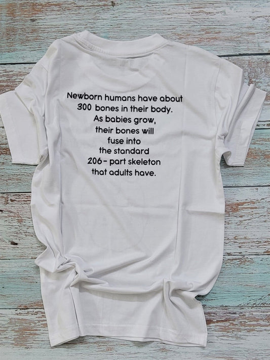 What do Babies Have More Than Adults/ Round Neck Half Sleeve Regular Fit TShirt Brainy Being Apparels 12 - 18 M White