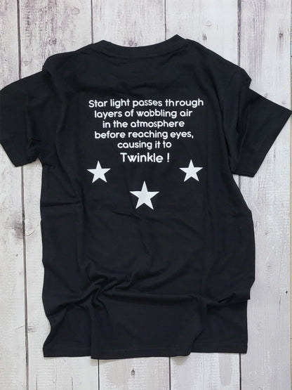 Why do Stars Twinkle! / Round Neck Half Sleeve Regular Fit TShirt Brainy Being Apparels 12 - 18 M Black