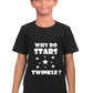 Why do Stars Twinkle! / Round Neck Half Sleeve Regular Fit TShirt Brainy Being Apparels 12-18 M Navy Blue