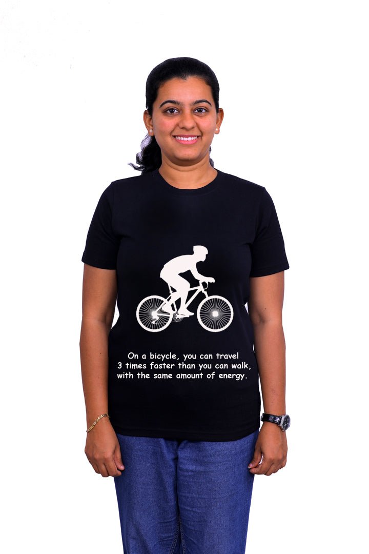 You Can Travel 3x Faster Than You Walk With Same Energy / Round Neck Half Sleeve Regular Fit TShirt Brainy Being Apparels 12 - 18 M White