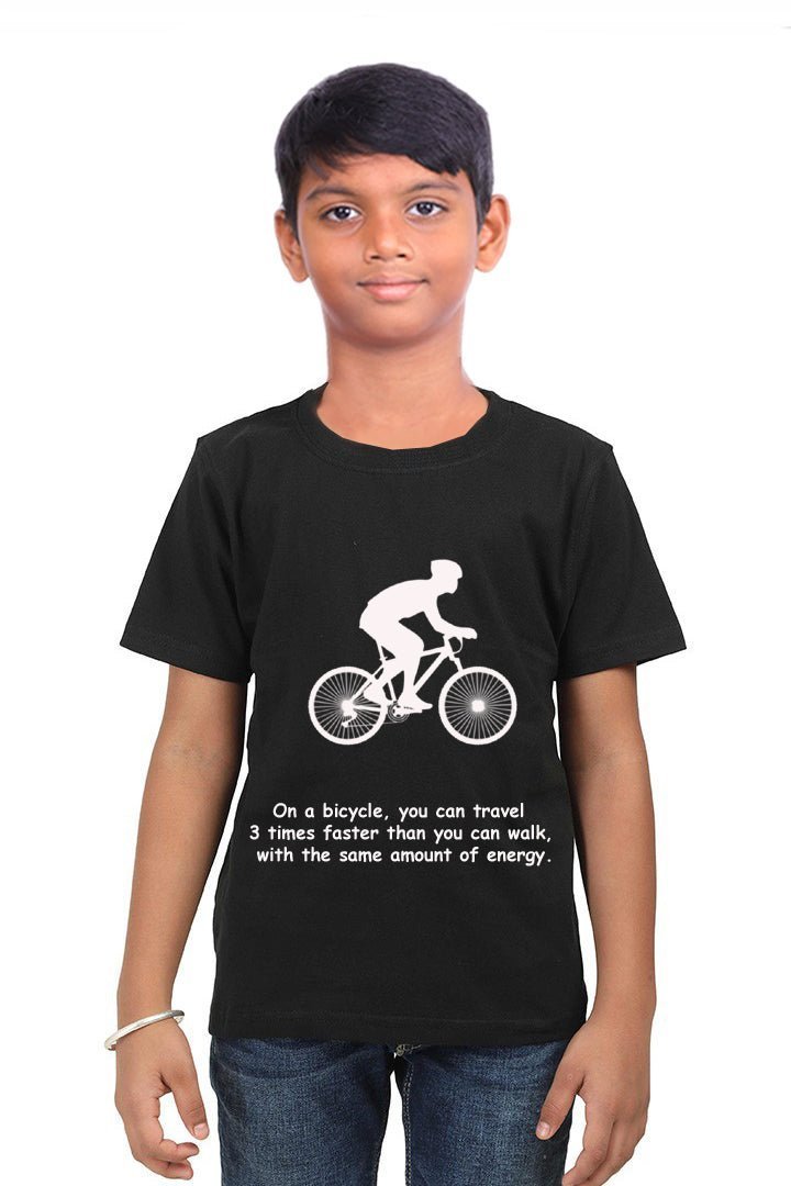 You Can Travel 3x Faster Than You Walk With Same Energy / Round Neck Half Sleeve Regular Fit TShirt Brainy Being Apparels 12 - 18 M White