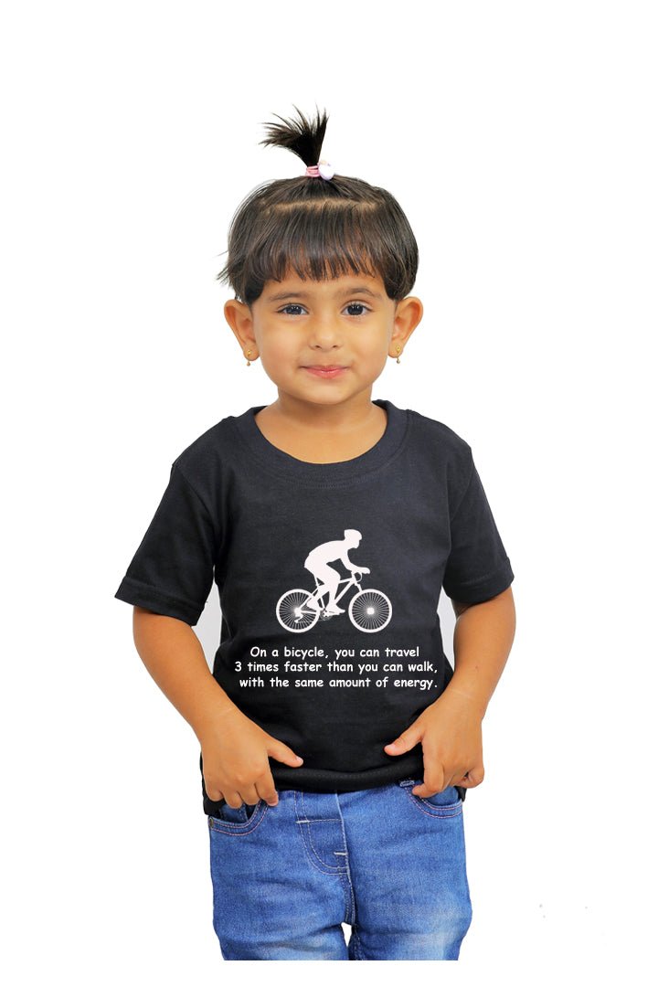 You Can Travel 3x Faster Than You Walk With Same Energy / Round Neck Half Sleeve Regular Fit TShirt Brainy Being Apparels 2 - 3 Yrs White