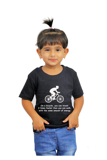 You Can Travel 3x Faster Than You Walk With Same Energy / Round Neck Half Sleeve Regular Fit TShirt Brainy Being Apparels 2 - 3 Yrs White