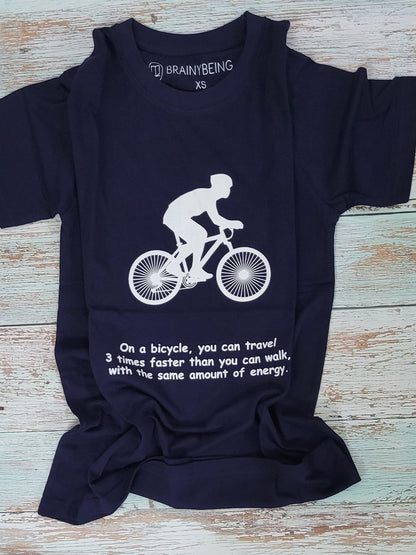 You Can Travel 3x Faster Than You Walk With Same Energy / Round Neck Half Sleeve Regular Fit TShirt Brainy Being Apparels 18 - 24 M White